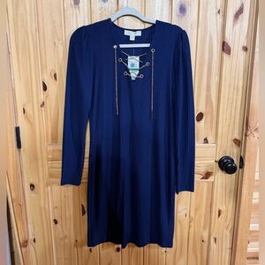 MICHAEL Michael Kors Ribbed Dress with Chain